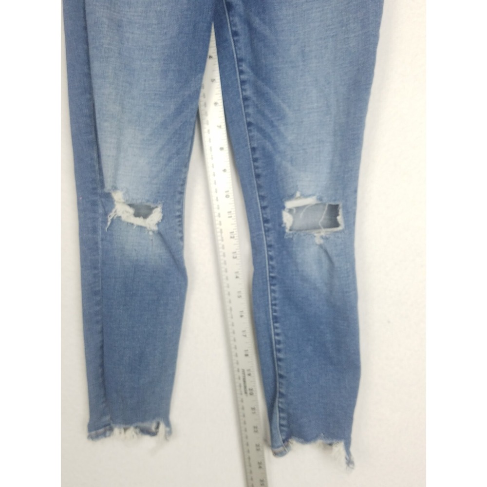 Abercrombie Fitch Jeans Womens SZ 27/4 Blue Skinny Ankle High Rise Distressed - Picture 7 of 12